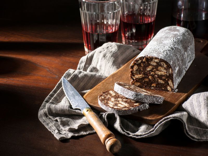 A bar of chocolate salami - a wonderful Portuguese gift for foodies