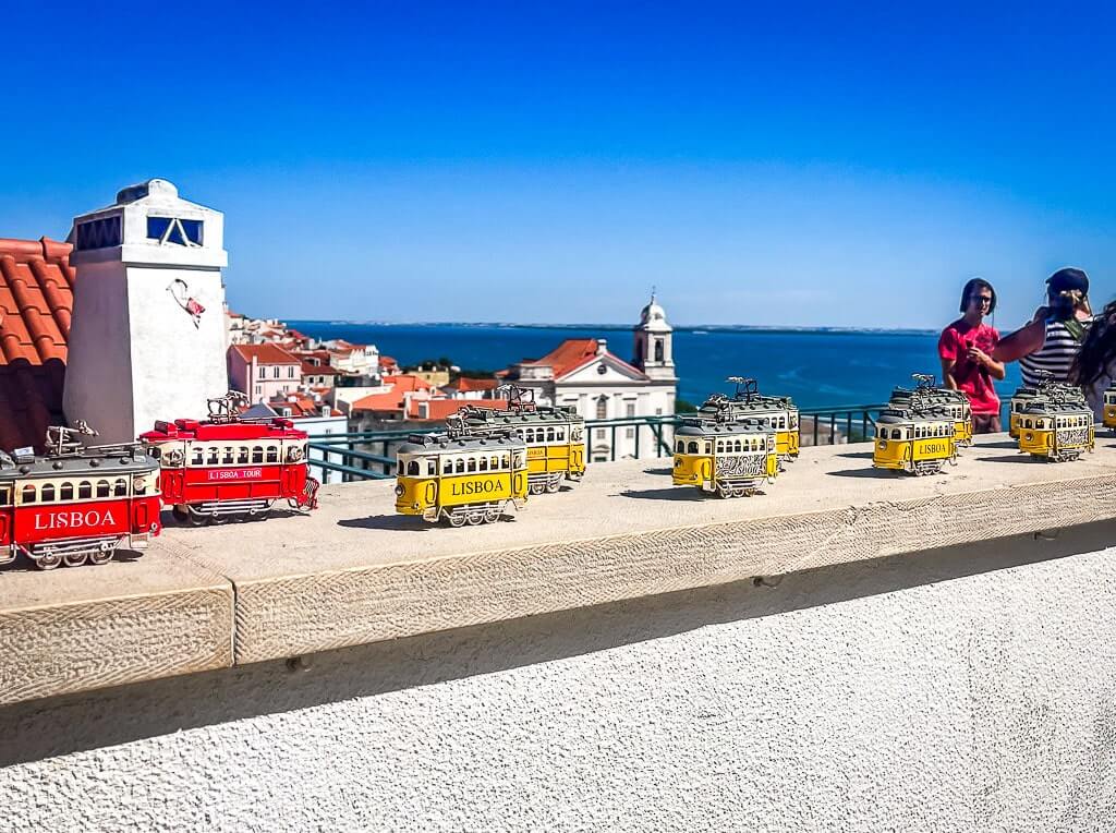 Tiny Portuguese souvenir trams