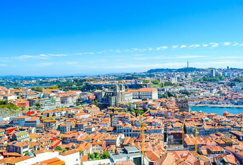 View from the Clerigos Tower in Porto