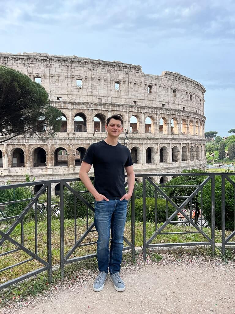 Matt Kepnes in front of the Colosseum in Rome