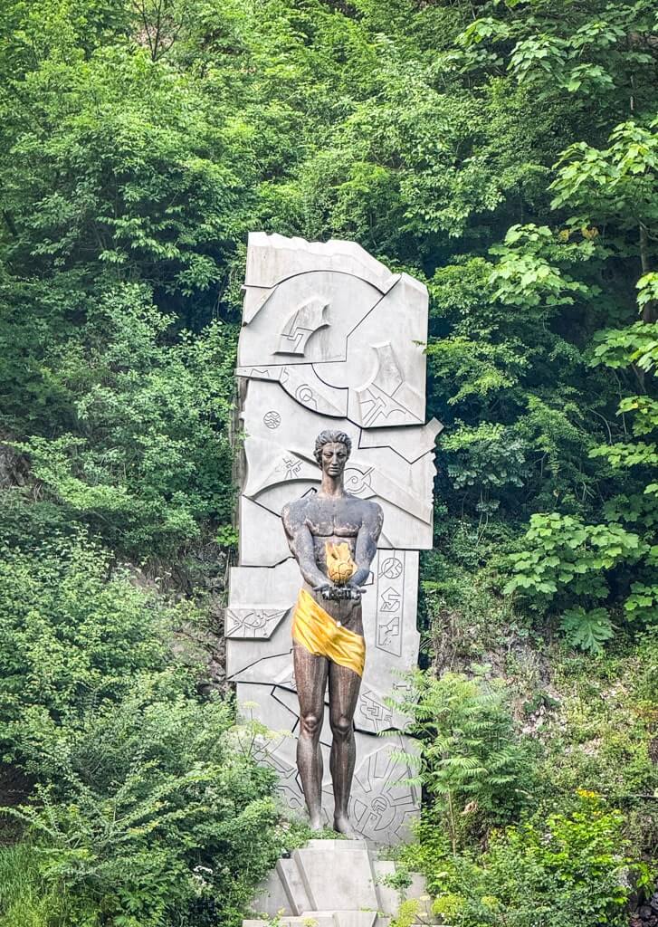 Soviet style statue in Borjomi Central Park