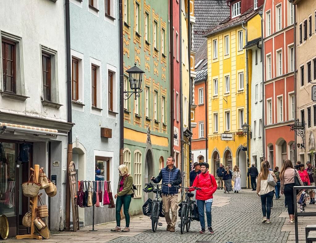 Fussen's Old Town is filled with colorful buildings and heritage architecture.
