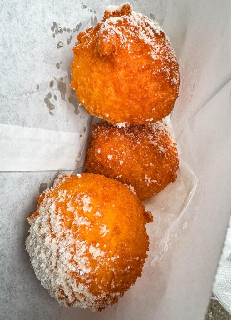 Quarkballchen or curd-cheese doughnuts in Hohenschwangau
