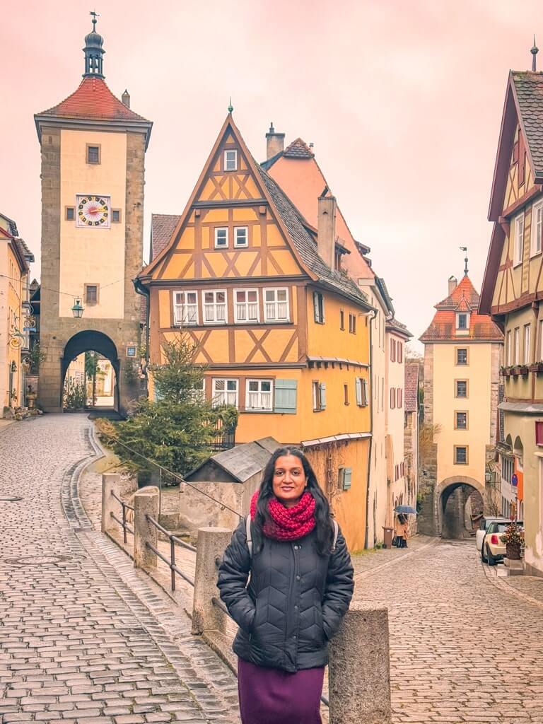 Author infront of Plonlein in Rothenburg