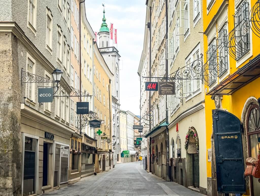 Getreidgasse - the pretty street in Salzburg Old Town