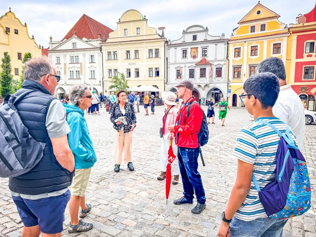 The author on a Wiseman free walking in Cesky Krumlov