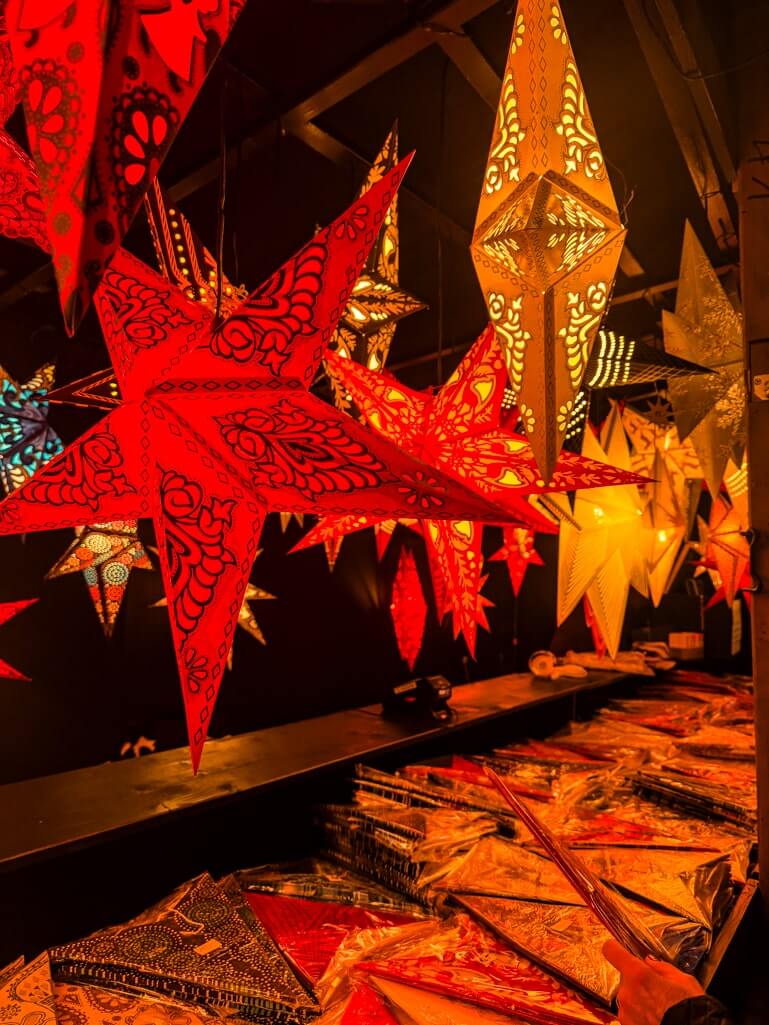 Paper lanterns at German Christmas markets