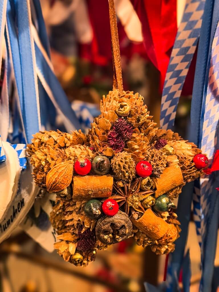 Anise and cinnamon ornaments at Marienplatz Christmas Market