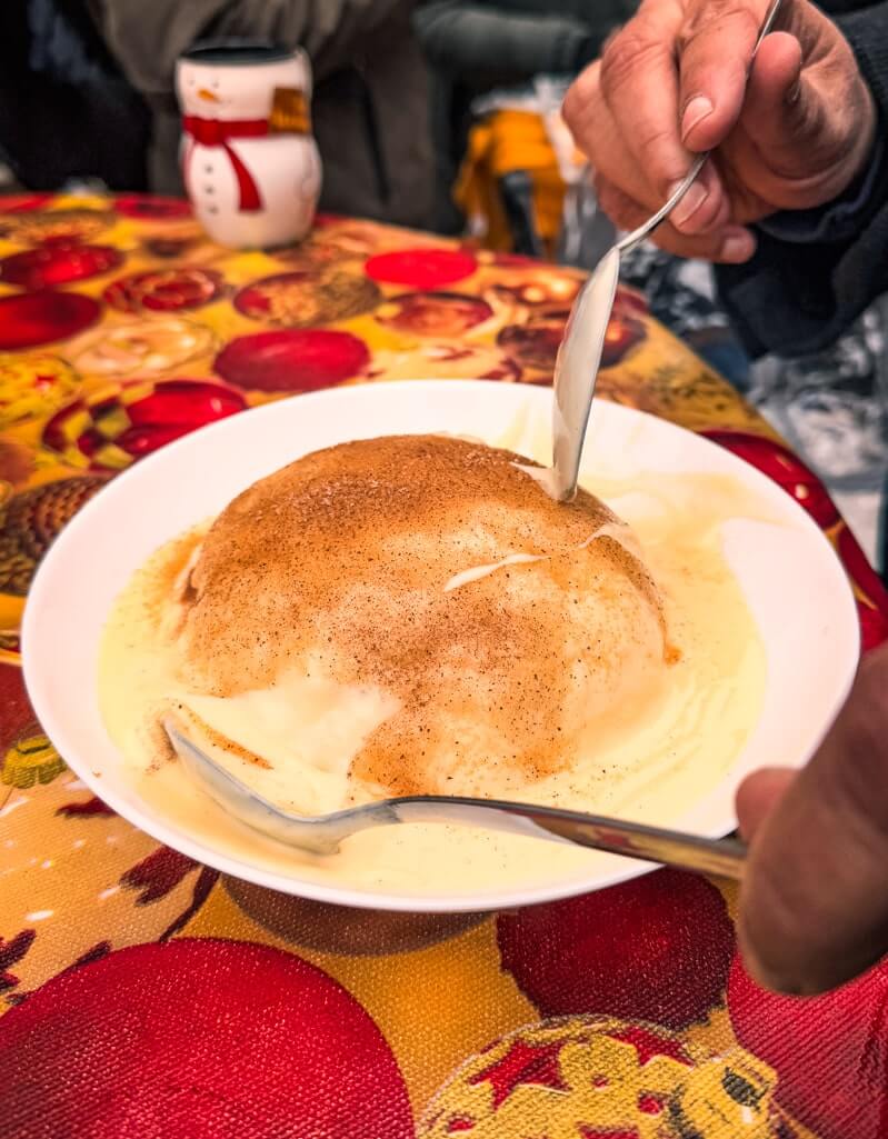 Dampfnudeln - a popular German Christmas market food
