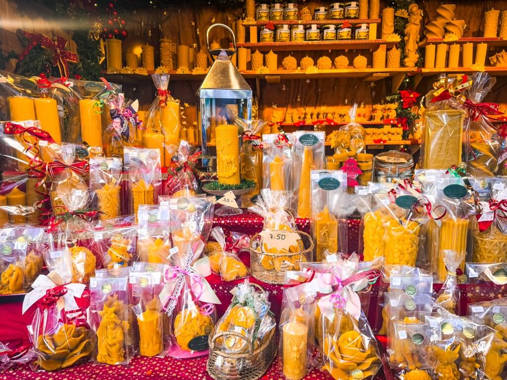 Beeswax candles are a favorite German Christmas market souvenir