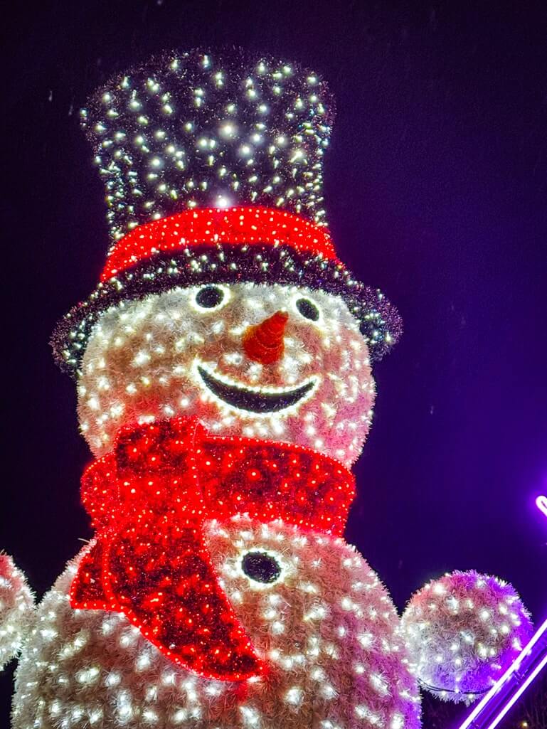 Lighted snowman in Berlin