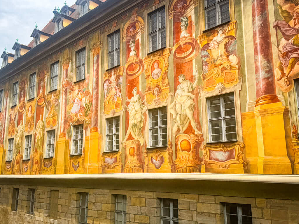 Frescoes on the wall of Bamberg Old Town Hall