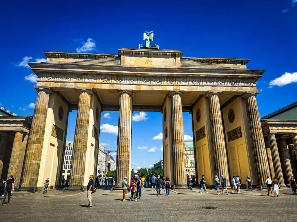 The famous Brandenburg Gate in Berlin is where our walking tour began.