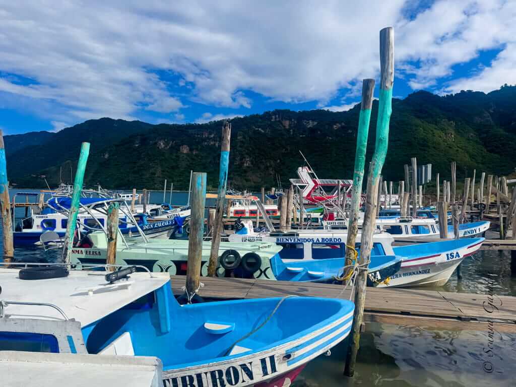 Lancha boats in Panajachel in Guatemala